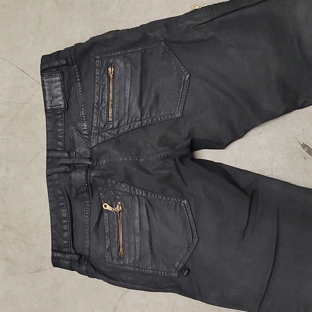 Robin's Jeans Waxed Pleated Men's Biker Denim Size 32
